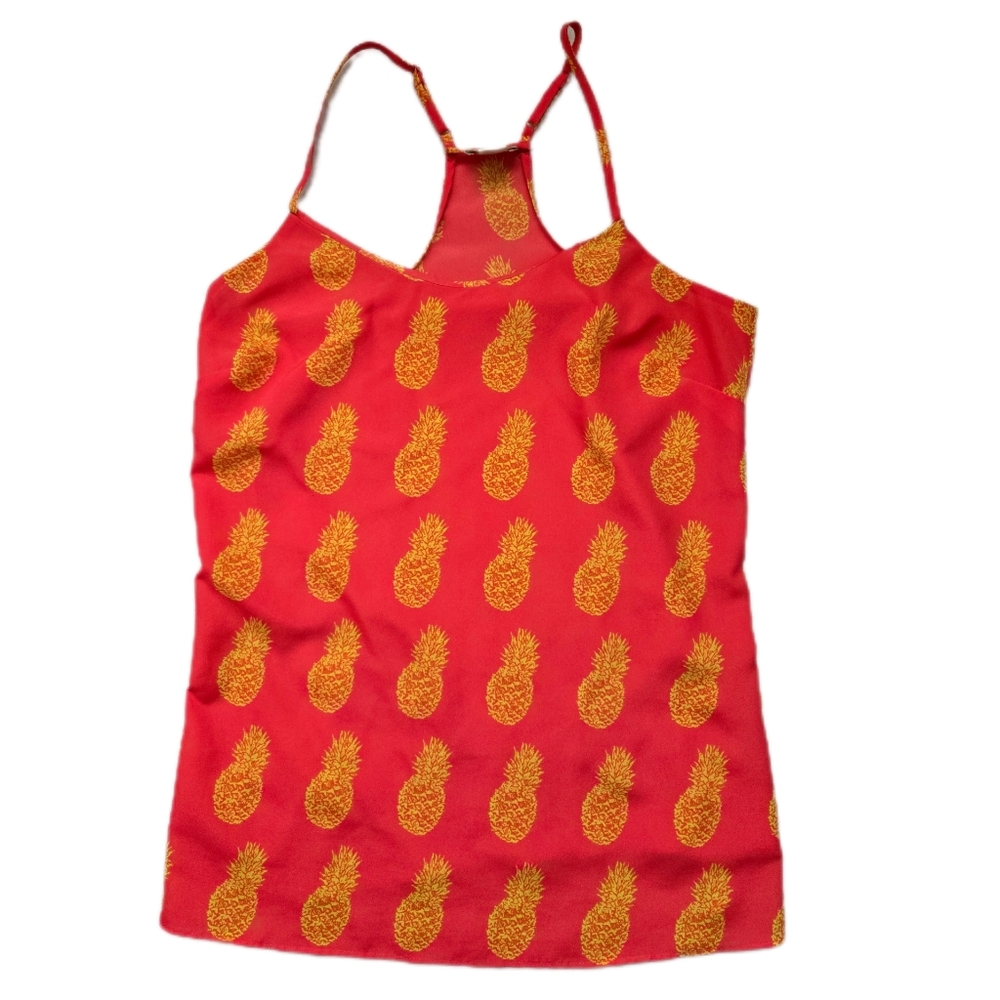 J. Crew Pink and Yellow Pineapple Graphic Camisole